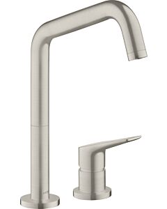 hansgrohe Spültisch Armatur Axor Citterio 34820800 schwenkbarer Auslauf 360 Grad, edelstahl optik