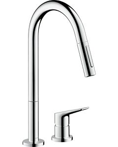 hansgrohe Axor Citterio M Küchenarmatur 34822000 mit Ausziehbrause, chrom, 2 Loch Montage