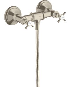 hansgrohe Axor Montreux 2-handle shower mixer 16560820 surface-mounted, 1 Verbraucher , with cross handles, brushed nickel