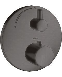hansgrohe Axor Uno set de finition 38700340 thermostat encastré, avec robinet d&#39;arrêt, chrome noir brossé