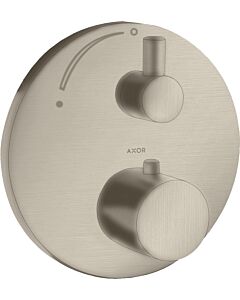 hansgrohe Axor Uno set de finition 38700820 thermostat encastré, avec robinet d&#39;arrêt, nickel brossé