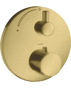 hansgrohe Axor Uno kit de finition 38700950 thermostat à encastrer, avec robinet d&#39;arrêt, laiton brossé
