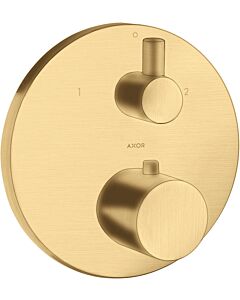 hansgrohe Axor Uno kit de montage final 38720250 thermostat à encastrer, avec vanne d&#39;arrêt et inverseur, optique or brossé