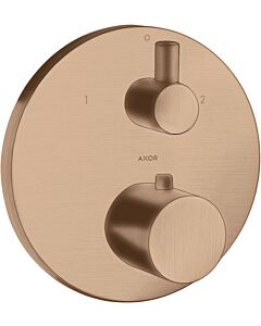 hansgrohe Axor Uno set de montage final 38720310 thermostat à encastrer, avec vanne d&#39;arrêt et inverseur, or rouge brossé