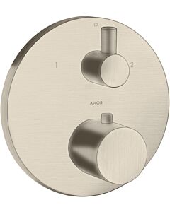 hansgrohe Axor Uno kit de montage final 38720820 thermostat à encastrer, avec vanne d&#39;arrêt et inverseur, nickel brossé
