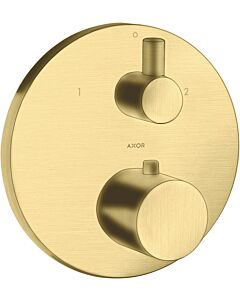 hansgrohe Axor Uno kit de montage final 38720950 thermostat à encastrer, avec vanne d&#39;arrêt et inverseur, laiton brossé