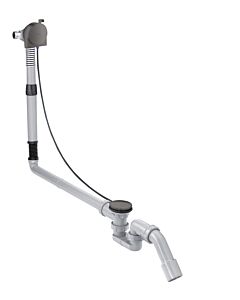 hansgrohe Exafill complete set 58317340 bath spout, waste and overflow set, brushed black chrome