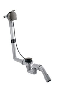 hansgrohe Exafill set complet 58307330 bec de bain, garniture de vidage et trop-plein, chrome noir poli