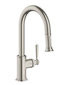hansgrohe Axor Montreux Küchenarmatur 16581800 Edelstahl-Optik, Ausziehbrause, schwenkbar