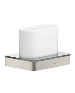 hansgrohe Axor tooth glass 42834800 glass, wall mounting, stainless steel look