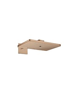 hansgrohe Axor overhead shower 35282310 with shower arm, square rosette, brushed red gold