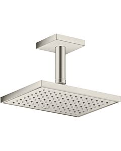 hansgrohe raccordement au plafond 26437800 100 mm, aspect acier inoxydable, carré