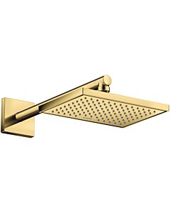 bras de douche hansgrohe 26436990 390mm, carré, optique or poli