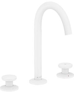 hansgrohe Axor One 3-Loch-Waschtisch-Armatur 48070700 Ausladung 140mm, mit Push-Open-Ablaufgarnitur, mattweiß