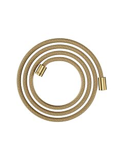 hansgrohe flexible de douche textile 28291250 2000 mm, écrou cylindrique des deux côtés, optique or brossé