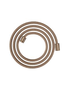 hansgrohe flexible de douche textile 28291310 2000 mm, écrou cylindrique des deux côtés, or rouge brossé
