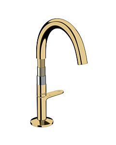 hansgrohe Axor One Wash basin mixer 48020990 projection 140mm, with push-open waste set, polished gold optic
