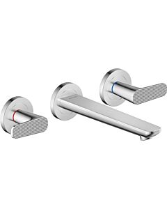 hansgrohe Axor Citterio C Waschtisch-3-Loch-Armatur 49071000 cubic cut, chrom, Unterputz, Wandmontage, Ausladung 193mm