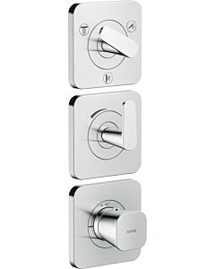 Hansgrohe Axor Citterio C thermostat module 380/120, 49710000 cubic cut, matt black, concealed, with rosettes