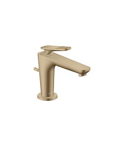 hansgrohe Axor Citterio C CoolStart Waschtischarmatur 49011140 cubic cut, brushed bronze, Ausladung 128mm, Zugstangen-Ablaufgarnitur