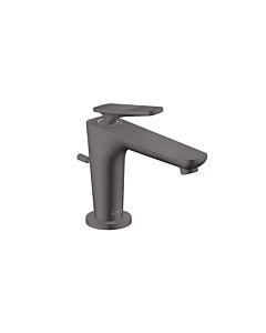 hansgrohe Axor Citterio C CoolStart Waschtischarmatur 49011340 cubic cut, brushed black chrome, Ausladung 128mm, Zugstangen-Ablaufgarnitur