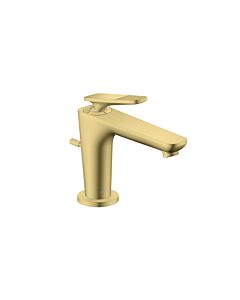 hansgrohe Axor Citterio C CoolStart Waschtischarmatur 49011950 mit Zugstangen-Ablaufgarnitur, Cubic cut, Brushed Brass
