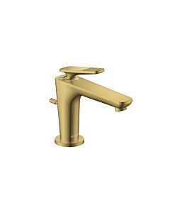 hansgrohe Axor Citterio C CoolStart Waschtischarmatur 49011990 cubic cut, polished gold optic, Ausladung 128mm, Zugstangen-Ablaufgarnitur