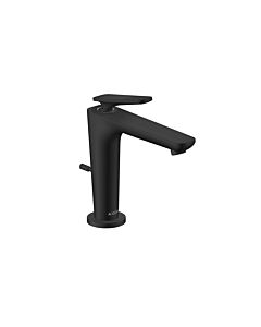 hansgrohe Axor Citterio C CoolStart Waschtischarmatur 49031670 cubic cut, mattschwarz, Ausladung 135mm, Zugstangen Ablaufgarnitur
