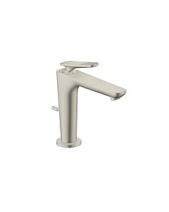 hansgrohe Axor Citterio C CoolStart 125 Waschtischarmatur 49031800 mit Zugstangen-Ablaufgarnitur, Cubic cut, Edelstahl Optik