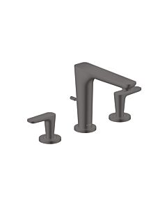 hansgrohe Axor Citterio C Waschtisch-3-Loch-Armatur 49060340 ohne Struktur, brushed black chrome, Ausladung 135mm, Zugstangen Ablaufgarnitur