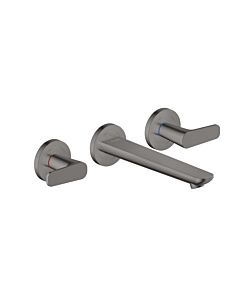 hansgrohe Axor Citterio C 3-Loch Waschtischarmatur Wand 49070330 Unterputz, mit Auslauf 195 mm, Polished Black Chrome