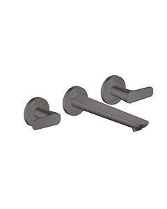 hansgrohe Axor Citterio C Waschtisch-3-Loch-Armatur 49070340 ohne Struktur, brushed black chrome, UP Wandmontage, Ausladung 193mm