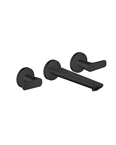 hansgrohe Axor Citterio C Waschtisch-3-Loch-Armatur 49070670 ohne Struktur, mattschwarz, UP Wandmontage, Ausladung 193mm