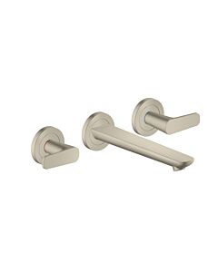 hansgrohe Axor Citterio C Waschtisch-3-Loch-Armatur 49070820 ohne Struktur, brushed nickel, Unterputz, Wandmontage, Ausladung 193mm