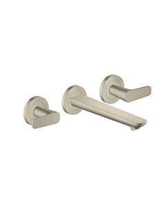 hansgrohe Axor Citterio C Waschtisch-3-Loch-Armatur 49071820 cubic cut, brushed nickel, Unterputz, Wandmontage, Ausladung 193mm
