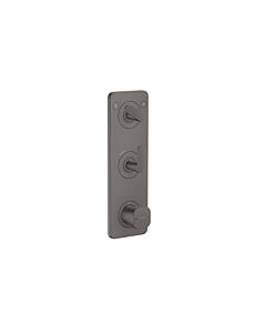 Hansgrohe Axor Citterio C Thermostatmodul 380/120, 49701340 Unterputz, mit Platte für 2 Verbraucher, brushed black chrome, cubic cut