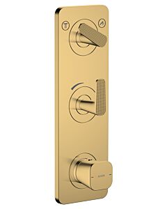 hansgrohe Axor Citterio C thermostat module 49701990 cubic cut, polished gold optic, flush-mounted, with plate