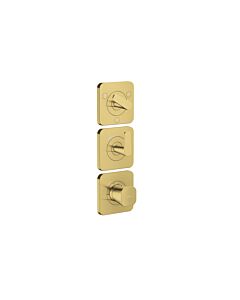 Hansgrohe Axor Citterio C Thermostatmodul 380/120, 49710990 ohne Struktur, polished gold optic, Unterputz, mit Rosetten