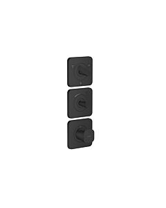 Hansgrohe Axor Citterio C Thermostatmodul 380/120, 49711670 cubic cut, mattschwarz, Unterputz, mit Rosetten