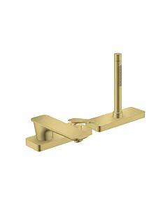 hansgrohe Axor Citterio C 3-Loch Einhebel-Wannenrandarmatur 49431950 mit sBox - Cubic cut, Brushed Brass