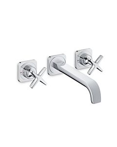 hansgrohe Axor Citterio E 3-Loch Armatur 36107000 chrom, mit Rosetten für Wandmontage