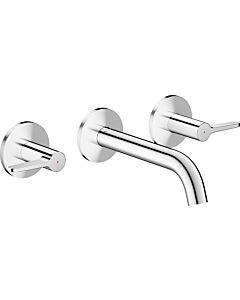 hansgrohe AXOR One 3-Loch Waschtischarmatur 48150000 Unterputz, Ausladung 160mm, Wandmontage mit Rosetten, mit Hebelgriff, chrom