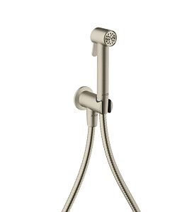 Pommeau de douche bidette AXOR hansgrohe 29240820 2000 Pommeau de douche rond pour eau froide avec support de pommeau de douche et flexible de douche 2000 , 25 m, nickel brossé