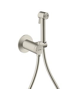 Pommeau de douche bidette AXOR hansgrohe 29242800 type 2000 jet rond pour eau mitigée avec support de pommeau de douche et flexible de douche 2000 , 25 m, acier inoxydable optique