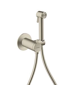 hansgrohe AXOR Bidette Showers Bidette Duschkopf 29242820 1 Strahlart rund für Mischwasser mit Duschkopfhalterung und Duschschlauch 1,25 m, Brushed Nickel