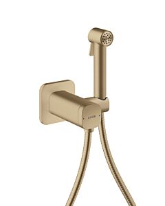 hansgrohe AXOR Bidette Showers Bidette Duschkopf 29243140 1 Strahlart softsquare für Mischwasser mit Duschkopfhalterung und Duschschlauch 1,25 m, Brushed Bronze