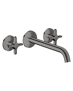 hansgrohe AXOR One 3-Loch Wannenarmatur 48430330 Unterputz, Ausladung 220mm, für Wandmontage, mit Kreuzgriff, polished black chrome