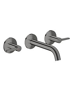hansgrohe AXOR One 3-Loch Waschtischarmatur 48150330 Unterputz, Ausladung 160mm, Wandmontage mit Rosetten, mit Hebelgriff, polished black chrome