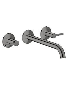 hansgrohe AXOR One 3-Loch Waschtischarmatur 48160330 Unterputz, Ausladung 220mm, Wandmontage mit Rosetten, mit Hebelgriff, polished black chrome