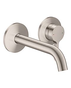 hansgrohe AXOR One Einhebel-Waschtischarmatur 48170800 Unterputz für Wandmontage mit Hebelgriff und Auslauf 160 mm, Edelstahl Finish